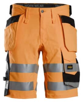 High-Vis Shorts med stretch og hylsterlommer, Klasse 1