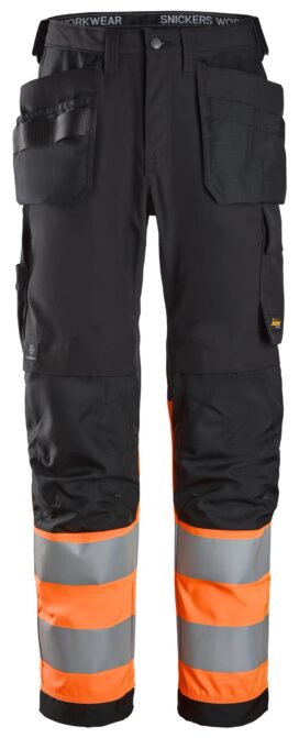 High-Vis, Arbeidsbukse med hylsterlommer, Klasse 1